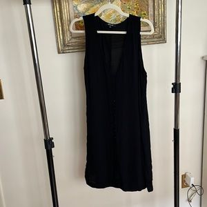 Black Madewell button front tank dress.